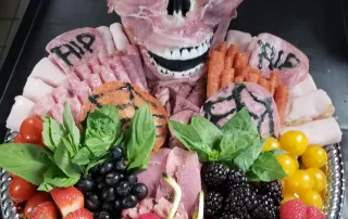 Halloween catering menu Skull Antipasto Platter