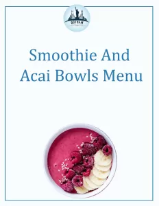 Smoothie And Acai Bowls Menu NY